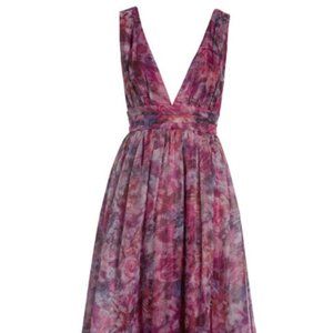 Lulu's Red Floral Floor Length Gown